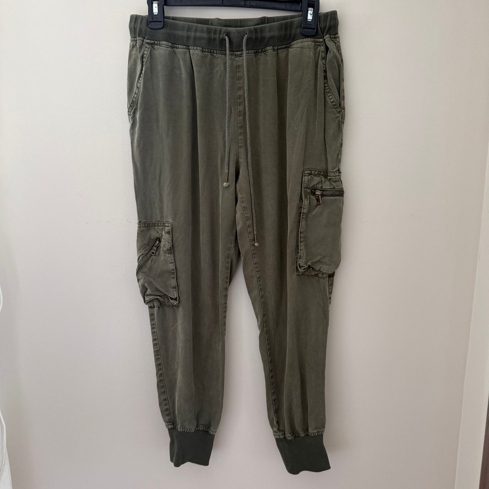 Young Fabulous & Broke Olive Green Tencel Cargo Joggers Small